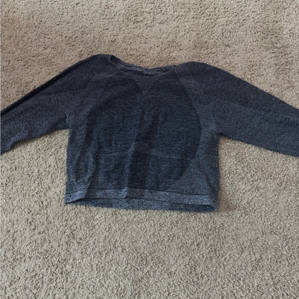 Dark Gray Long Sleeve crop top